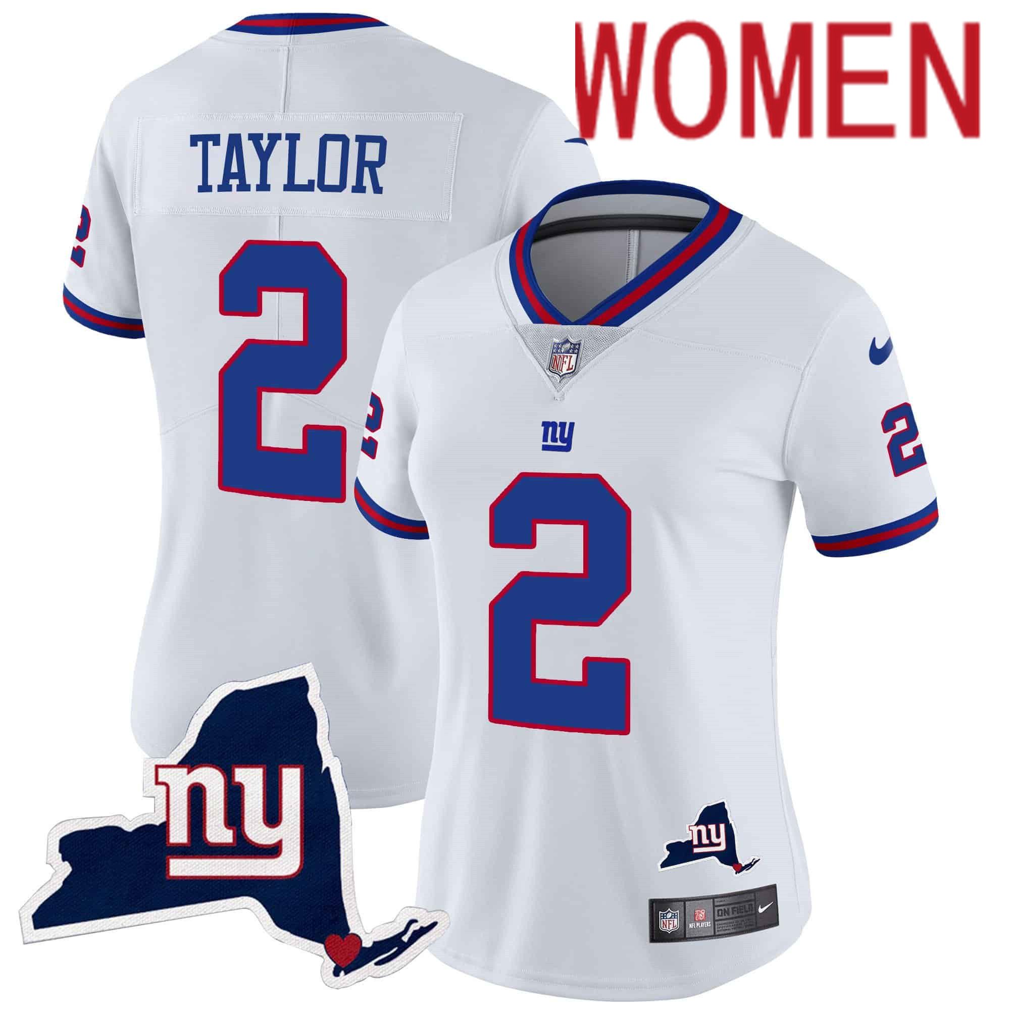 Women New York Giants #2 Taylor White 2024 Nike Map Patch Limited NFL Jersey